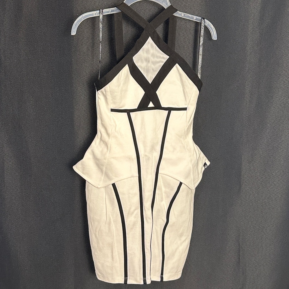 White with Black Trim Peplum StarWars StormTrooper Inspired Dress Size XS (0)